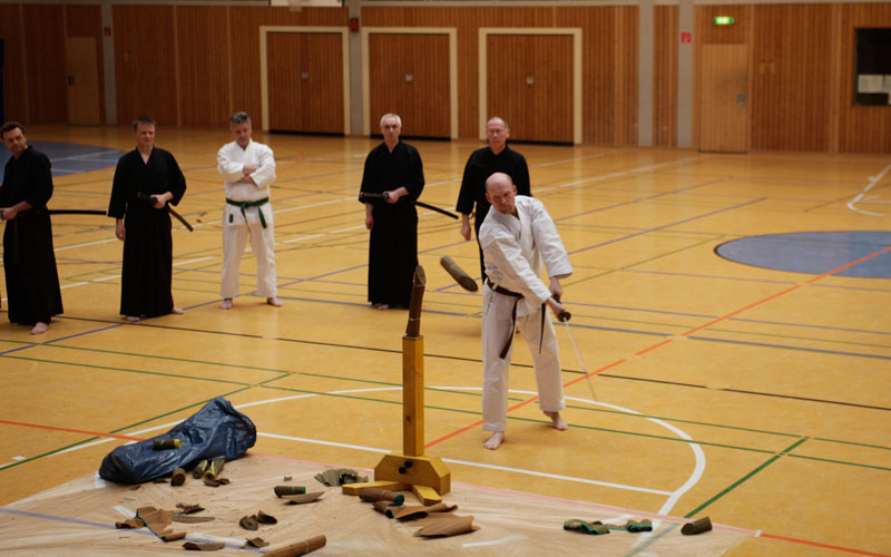 Schwertvorführung beim Jubiläum 2014